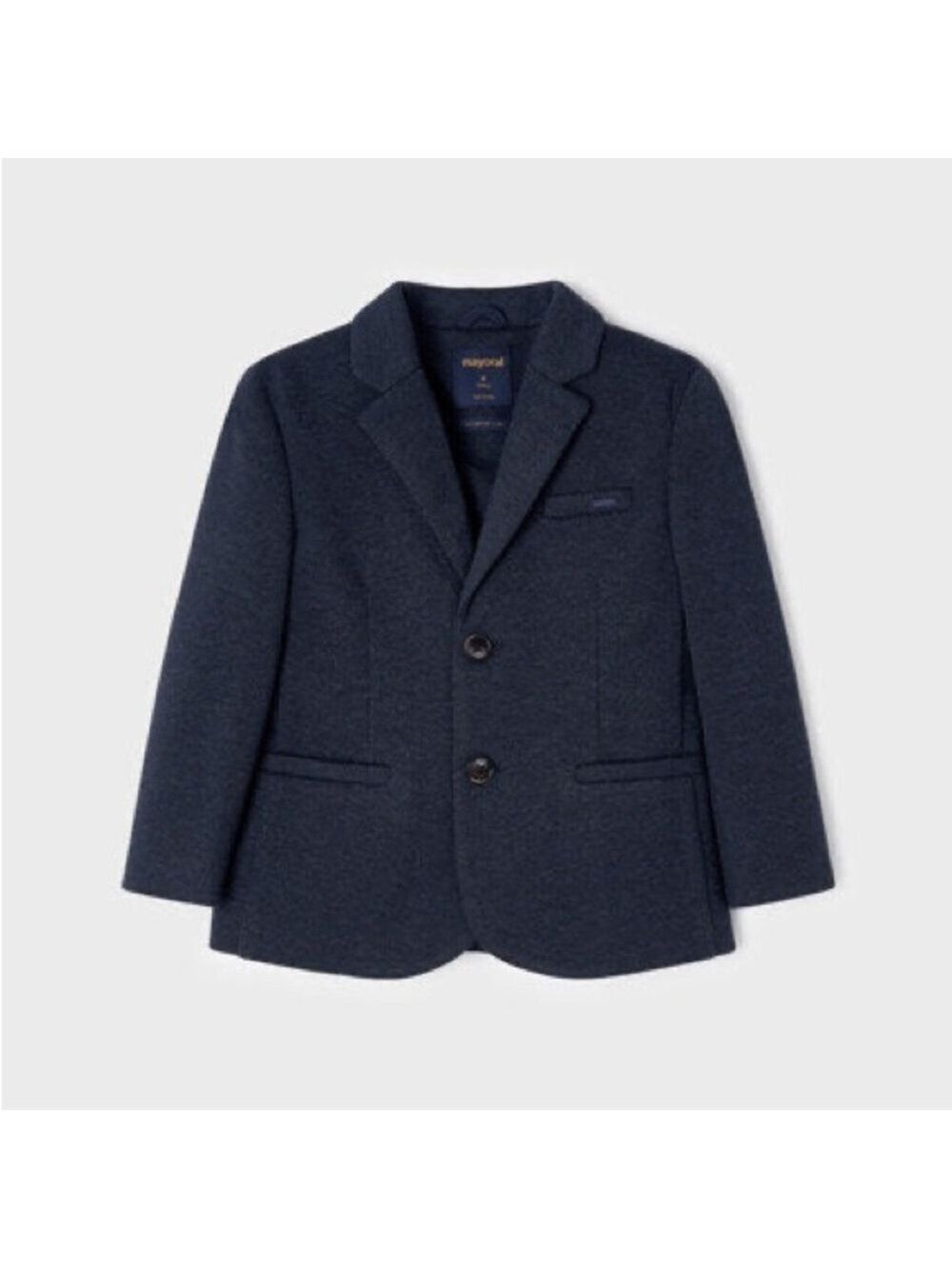 Size 8 Boys  Mayoral Blue Blazer with Textured Fabric and Timeless Design